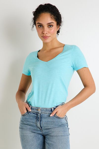 T-shirt col V femme