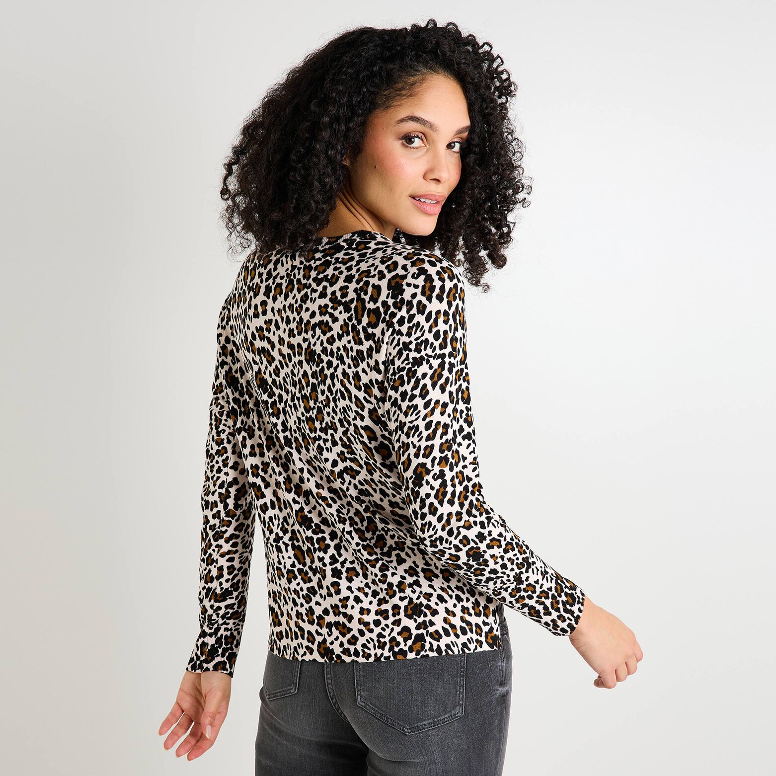 Pull imprimé léopard femme