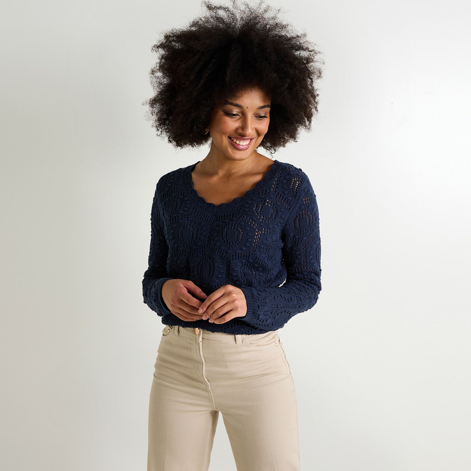 Pull jeux de points femme