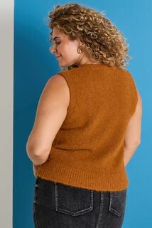 Pull col rond sans manches femme