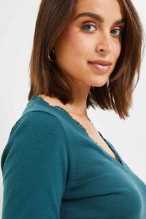 Pull col V femme