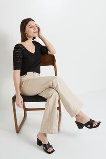 T-shirt col V femme