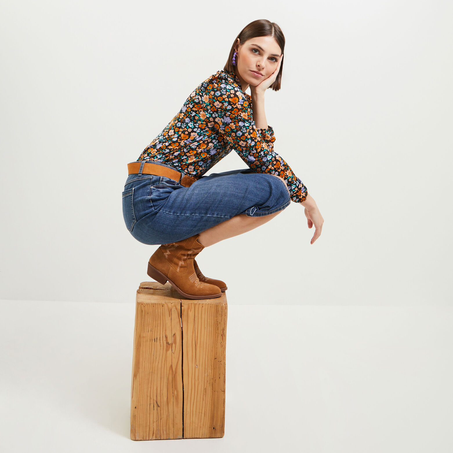 Tshirt imprimé fleuri femme