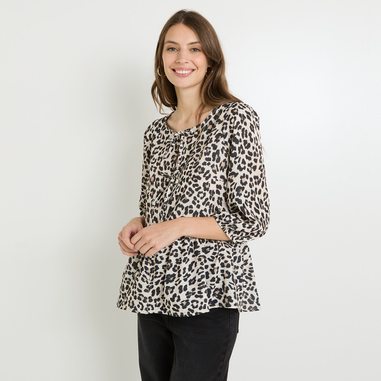 Blouse imprimé léopard femme