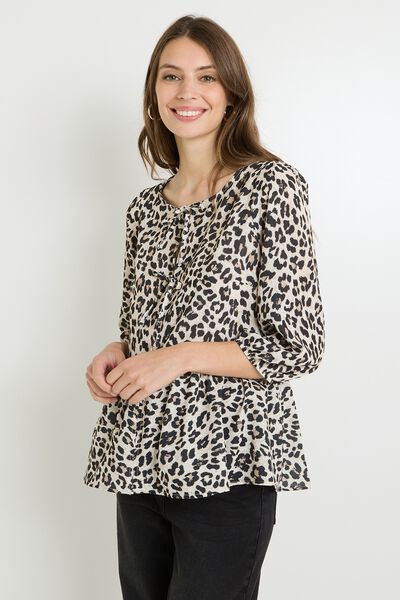 Blouse imprimé léopard femme