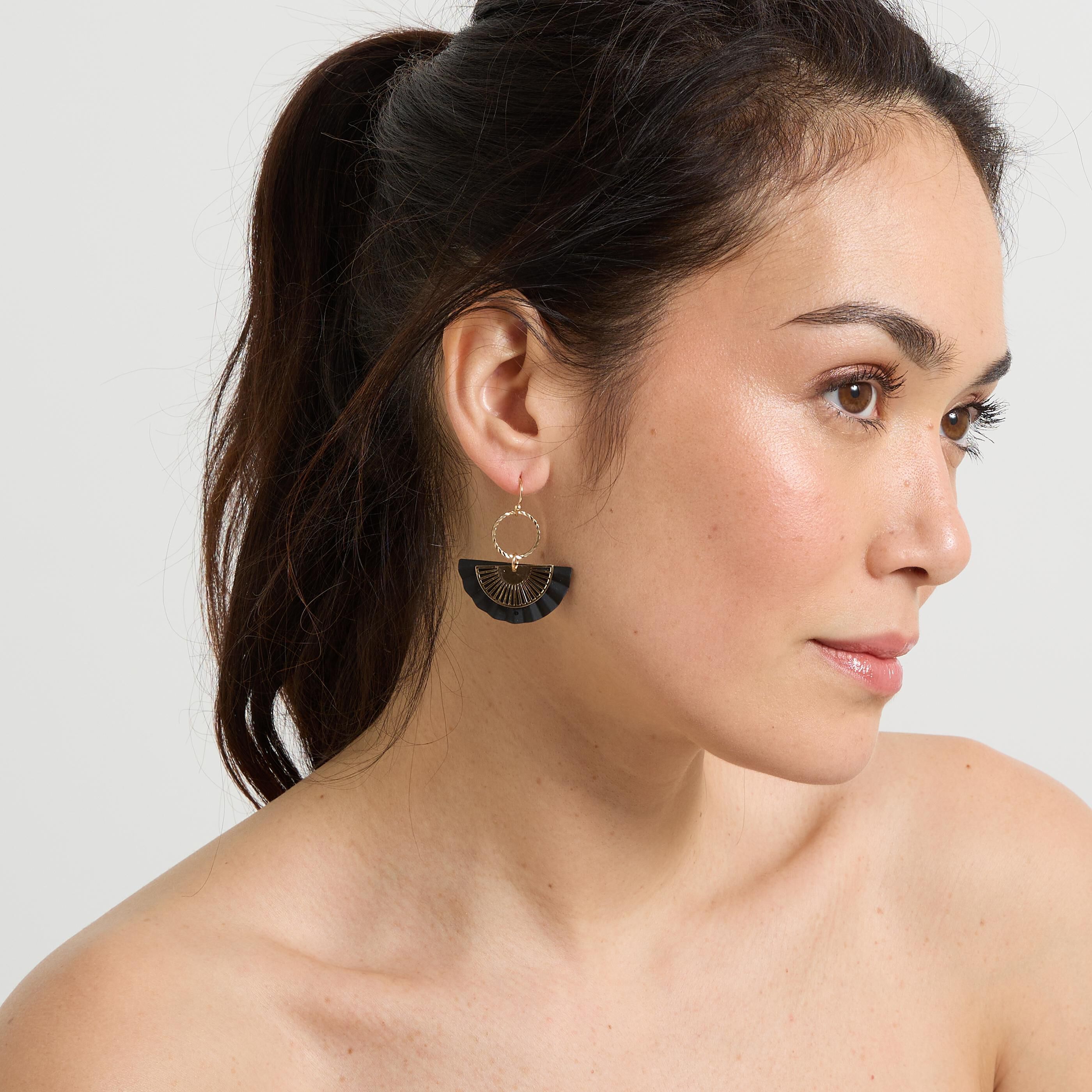 Boucles d'oreilles demi-disques femme