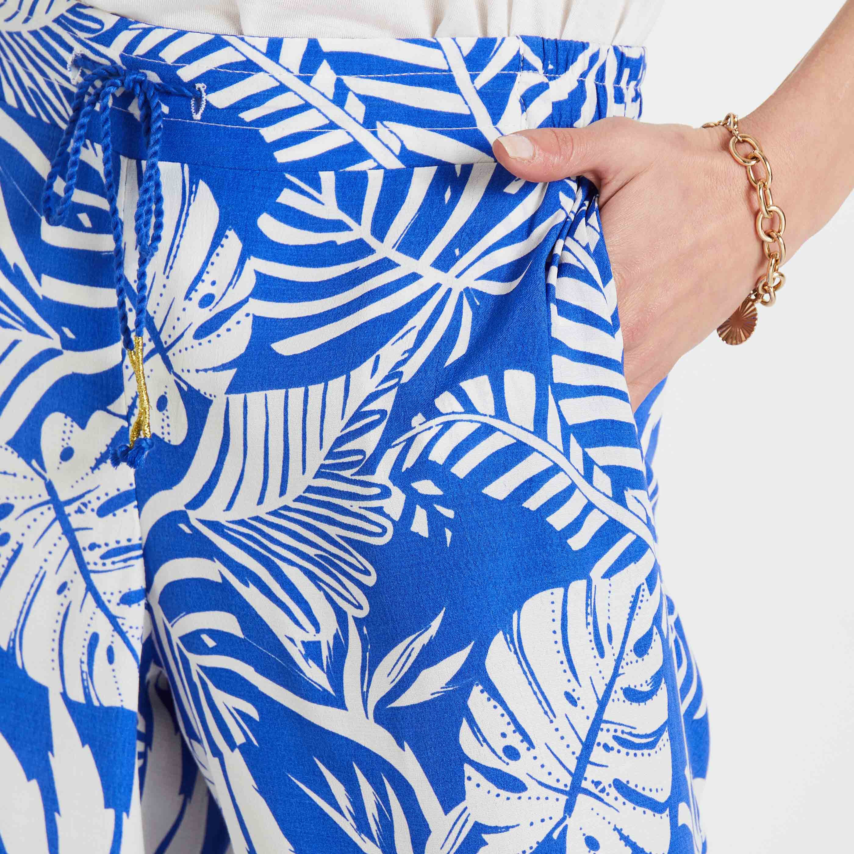 Pantalon fluide imprim&eacute; femme