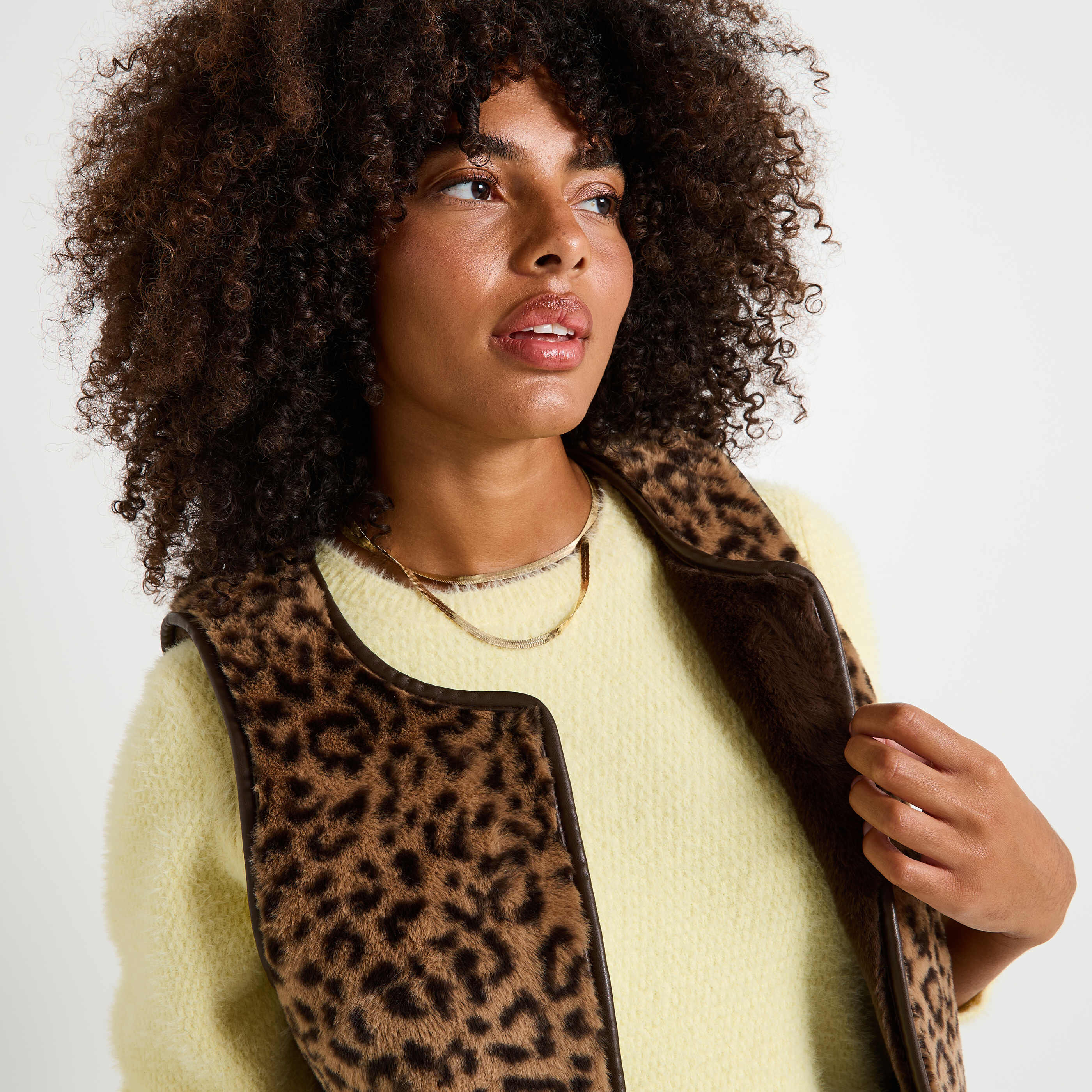 Gilet sans manches imprim&eacute; l&eacute;opard femme