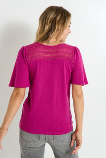 T-shirt manches volantées femme