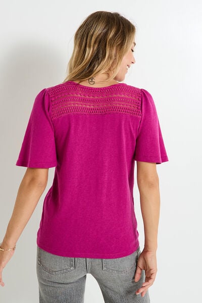 T-shirt manches volantées femme