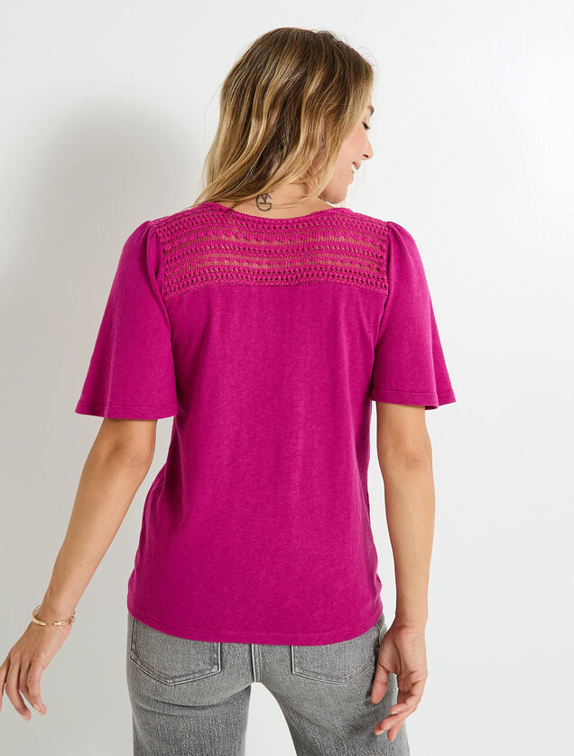 T-shirt manches volantées femme