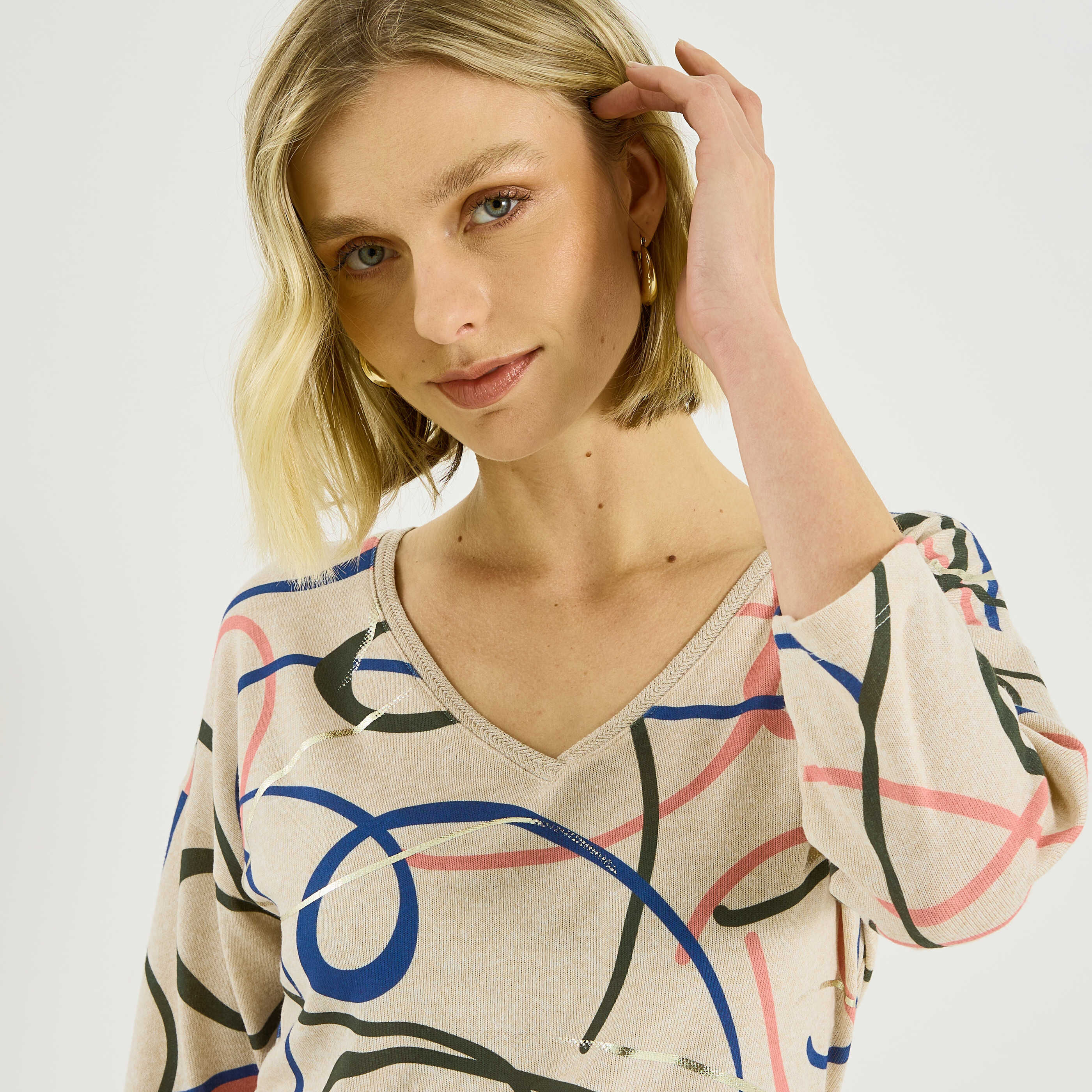 T-shirt imprim&eacute; serpentins femme