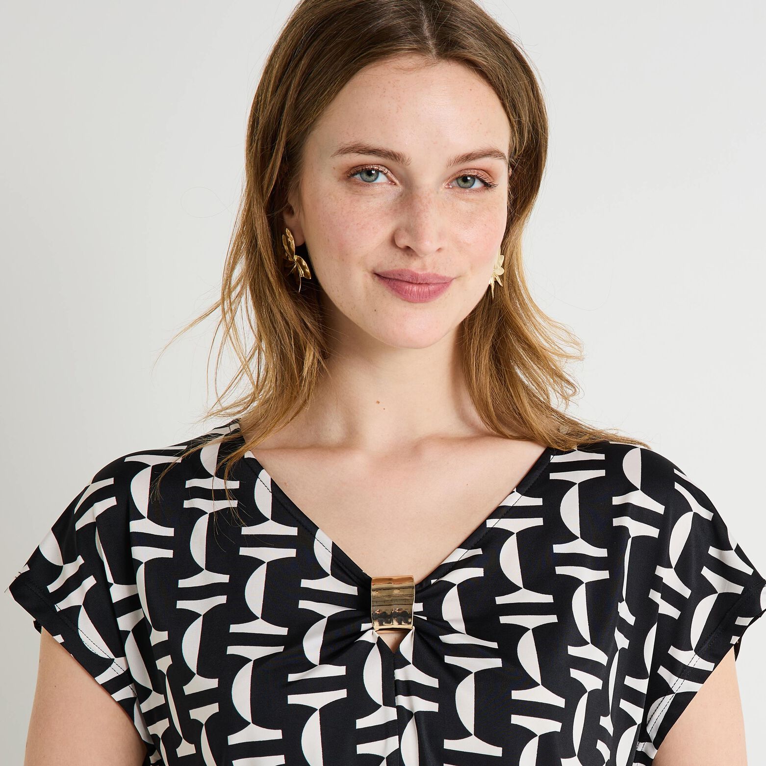 T-shirt col V femme