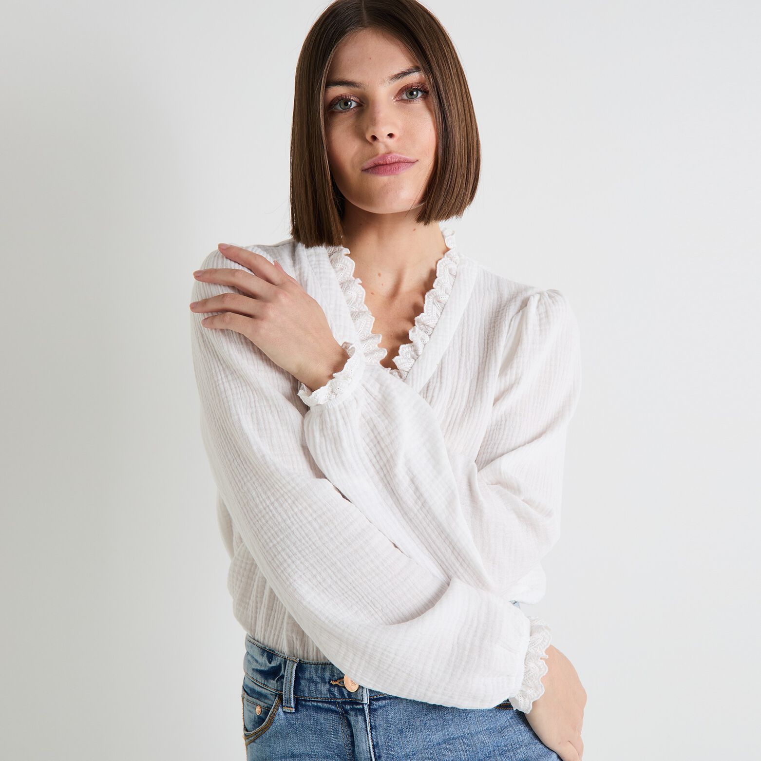 Chemise en gaze de coton femme
