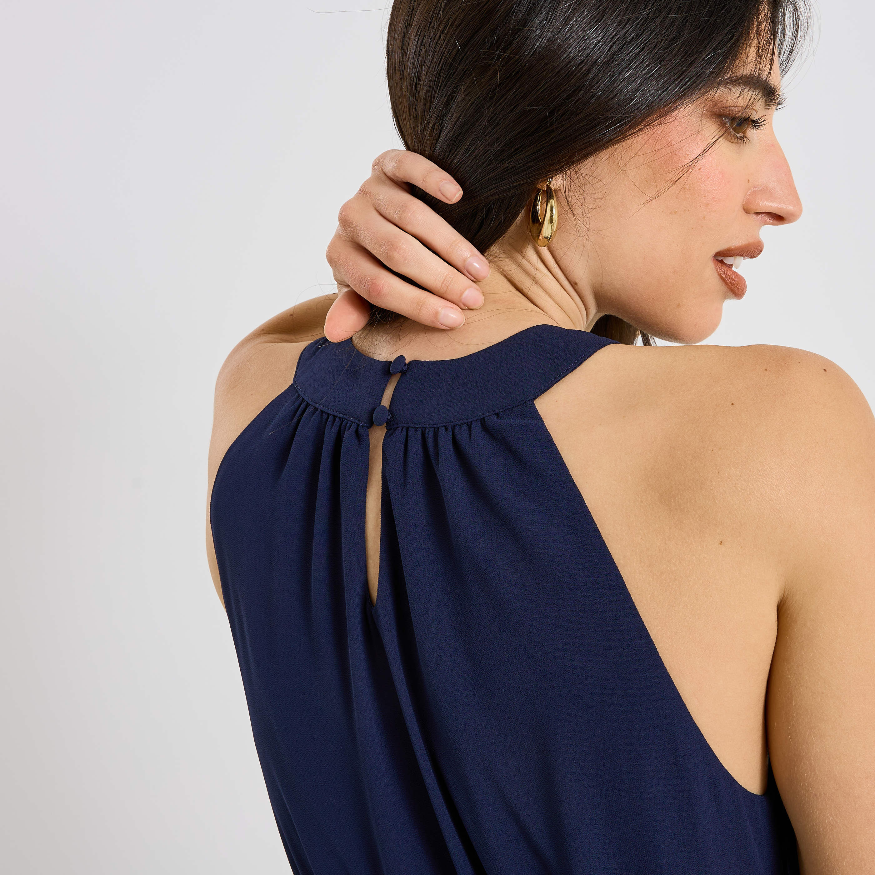Robe longue habill&eacute;e sans manches