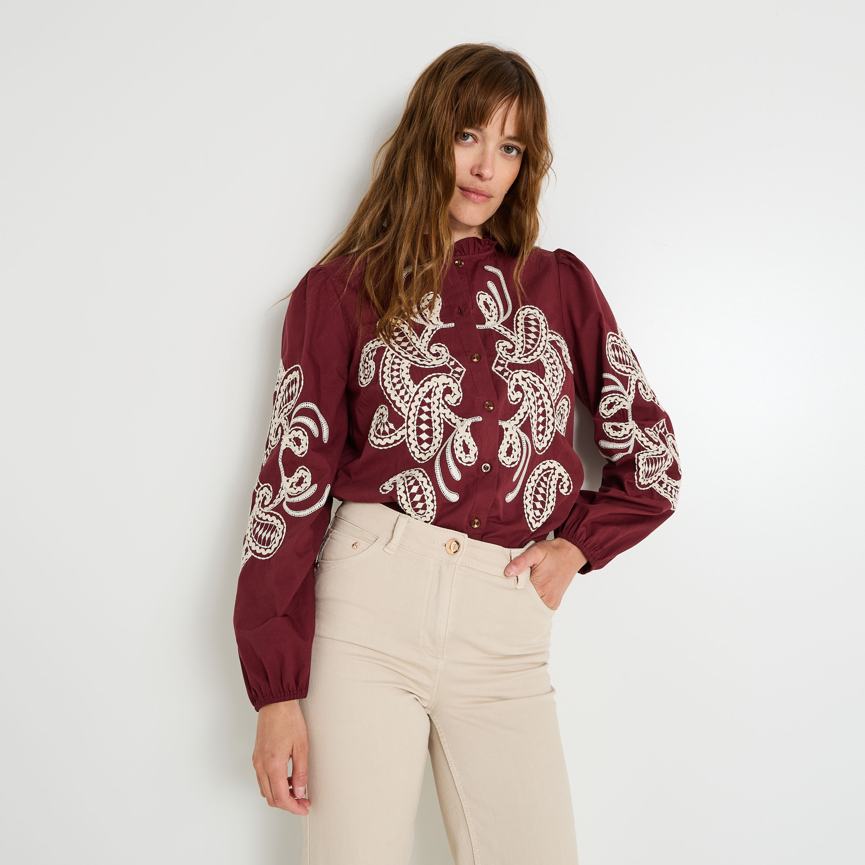 Chemisier manches longues femme