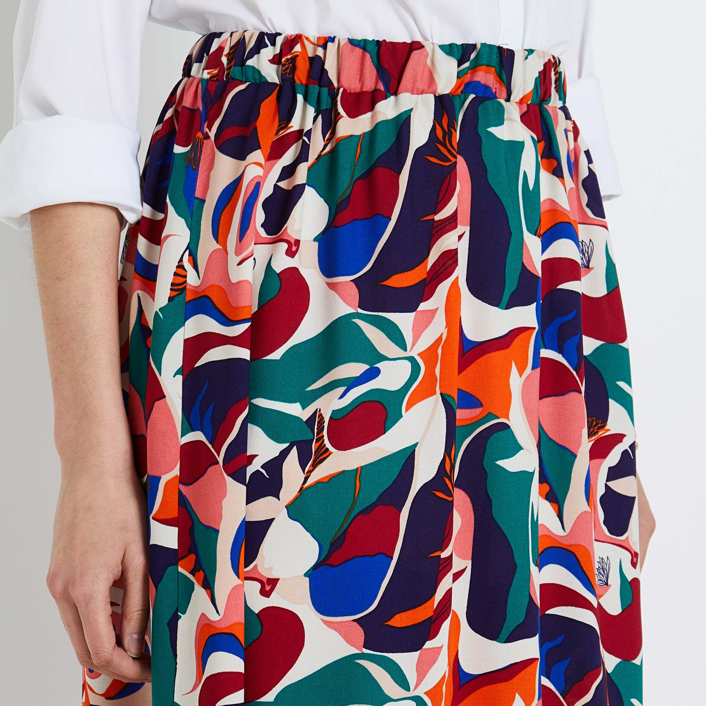 Jupe longue imprim&eacute;e femme