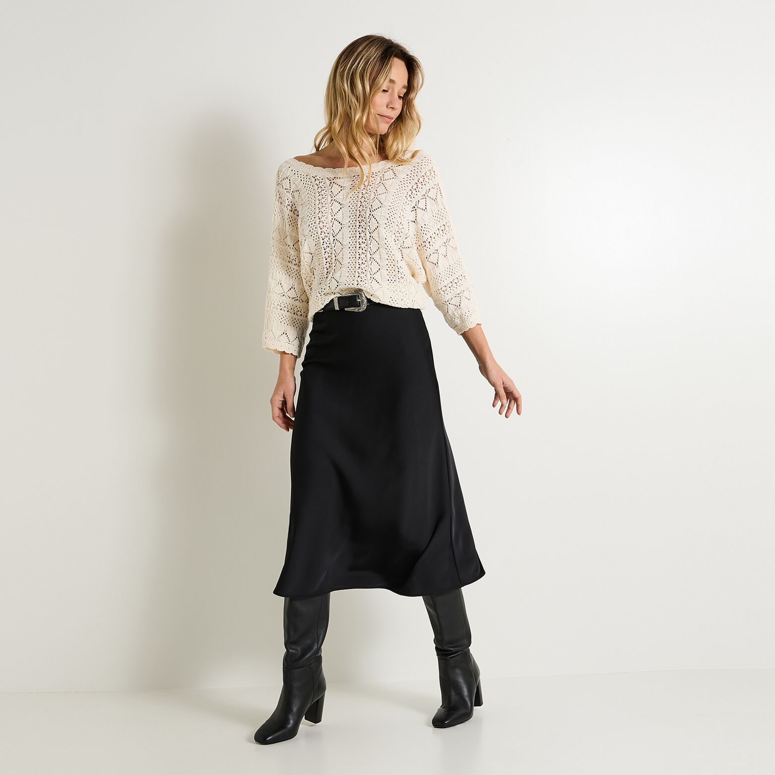 Jupe satin femme