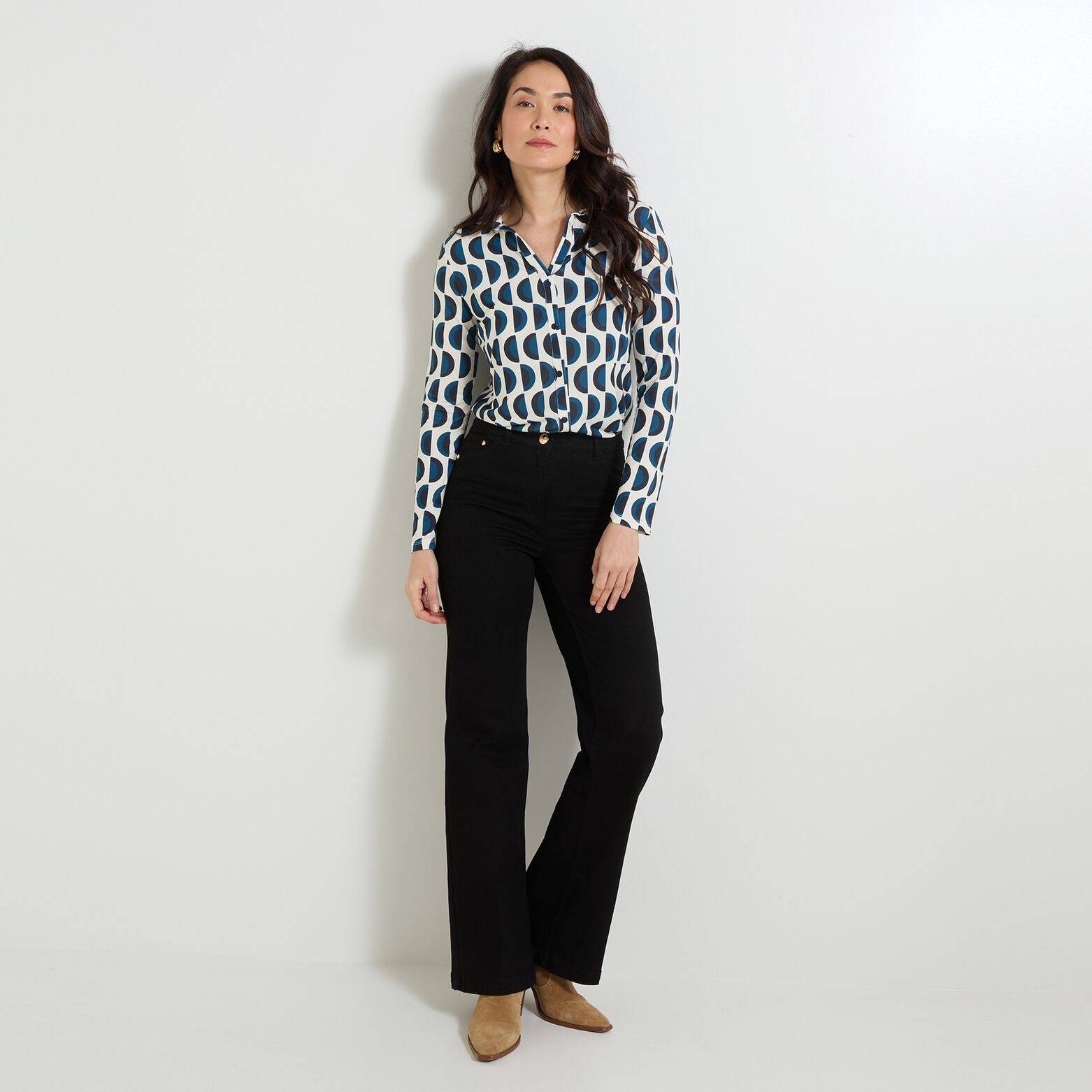 Chemise imprimé géométrique femme