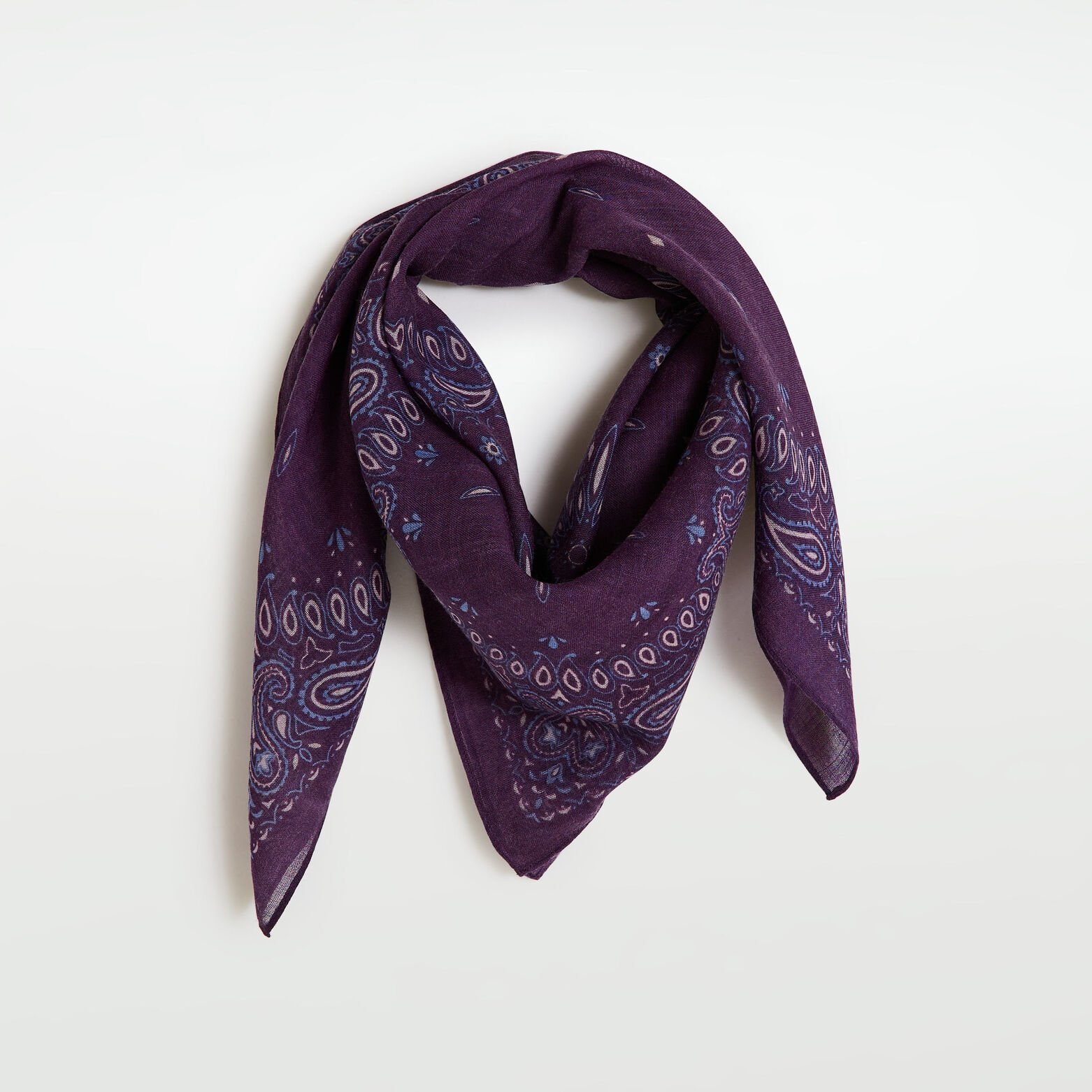 Foulard carré imprimé bicolore femme