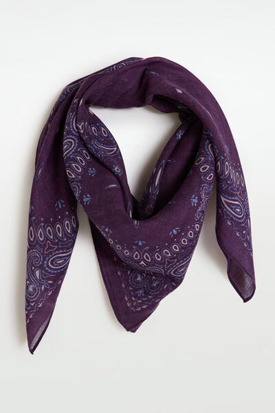 Foulard carré imprimé bicolore femme