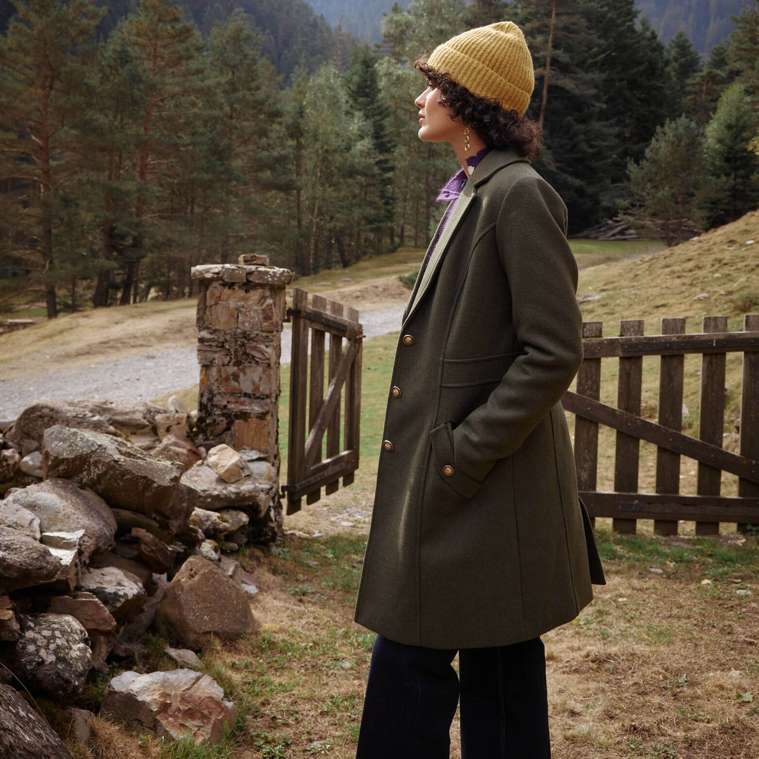 OUTIL MANTEAU MIERY 巡り合う Coat Persimmon