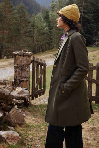 Manteau boutonné femme