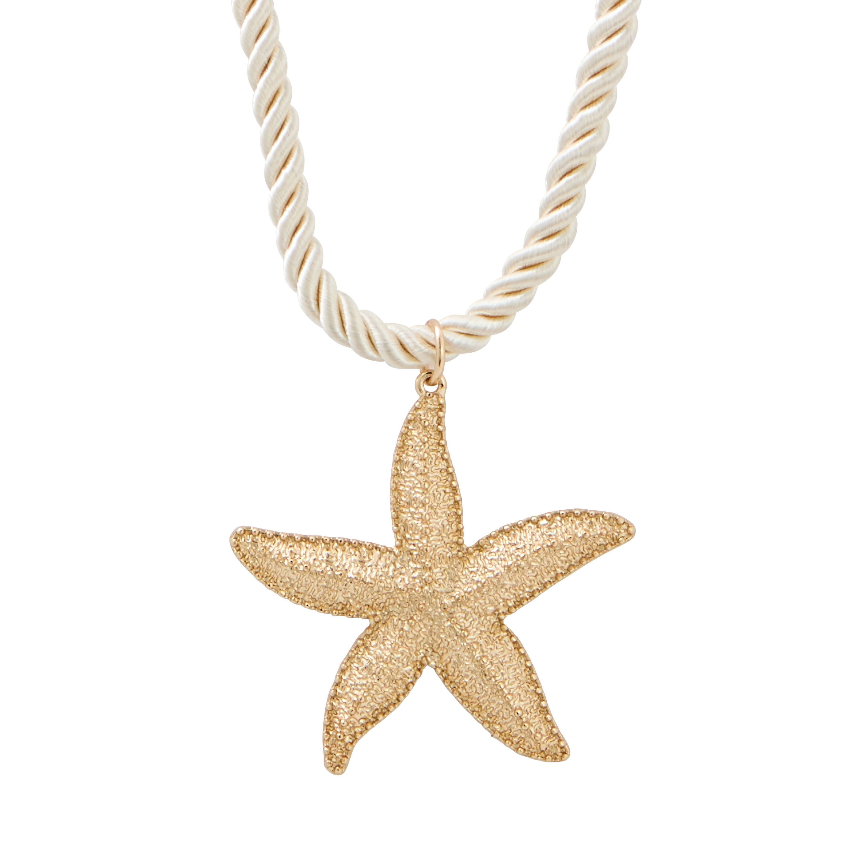 Collier corde &eacute;toile de mer femme