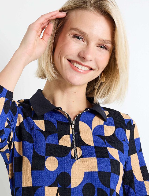 Robe imprimé géométrique en maille
