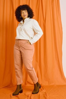 Chemise col volanté femme