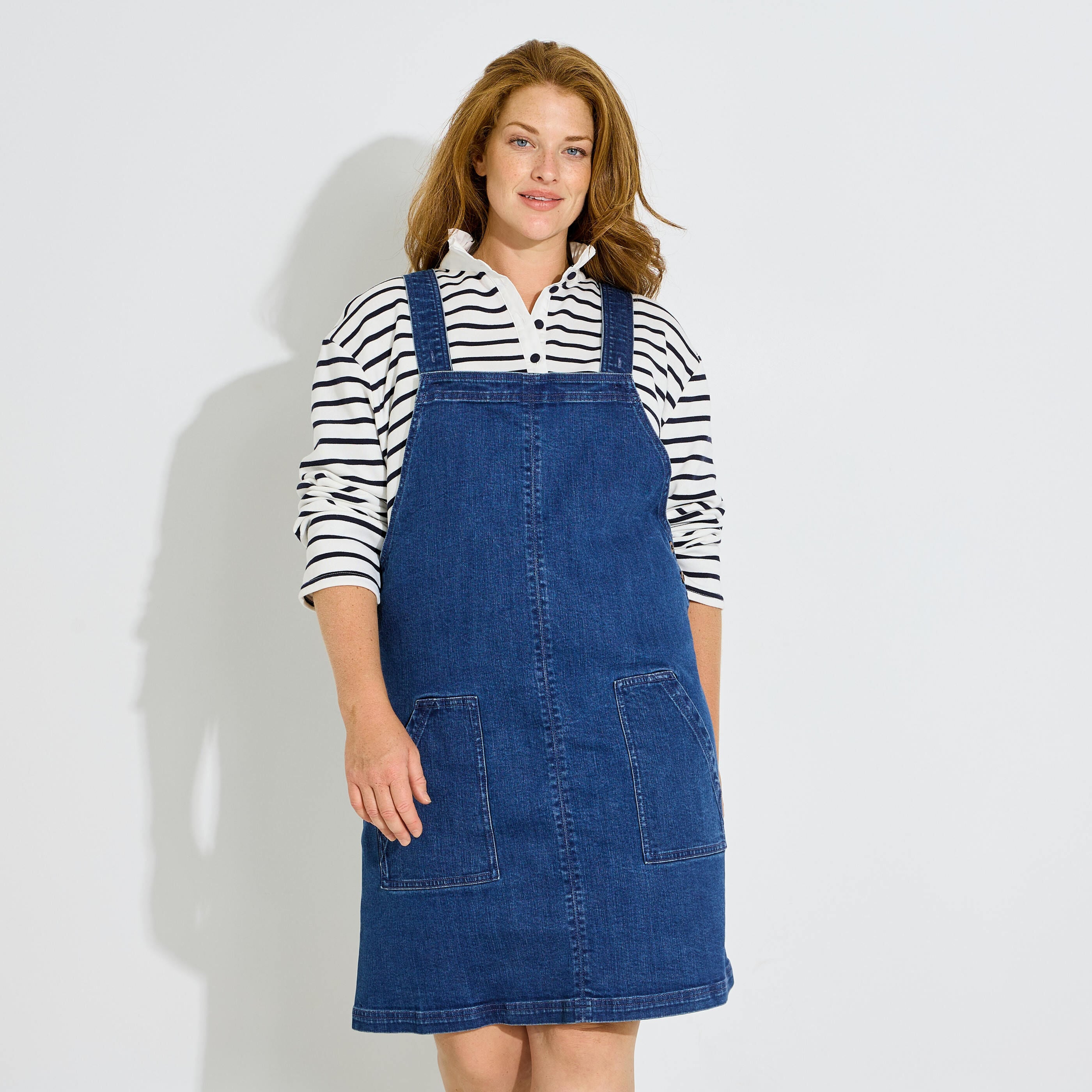 Robe chasuble en jean femme