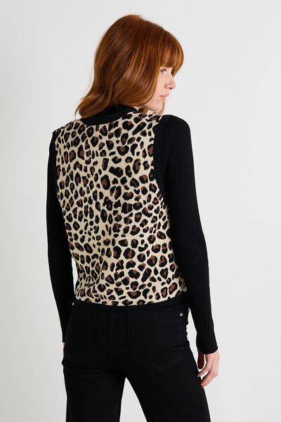 Gilet imprimé léopard femme