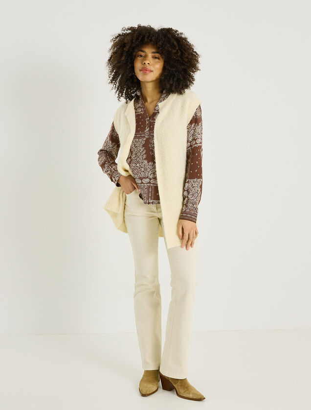 Gilet long sans manches femme