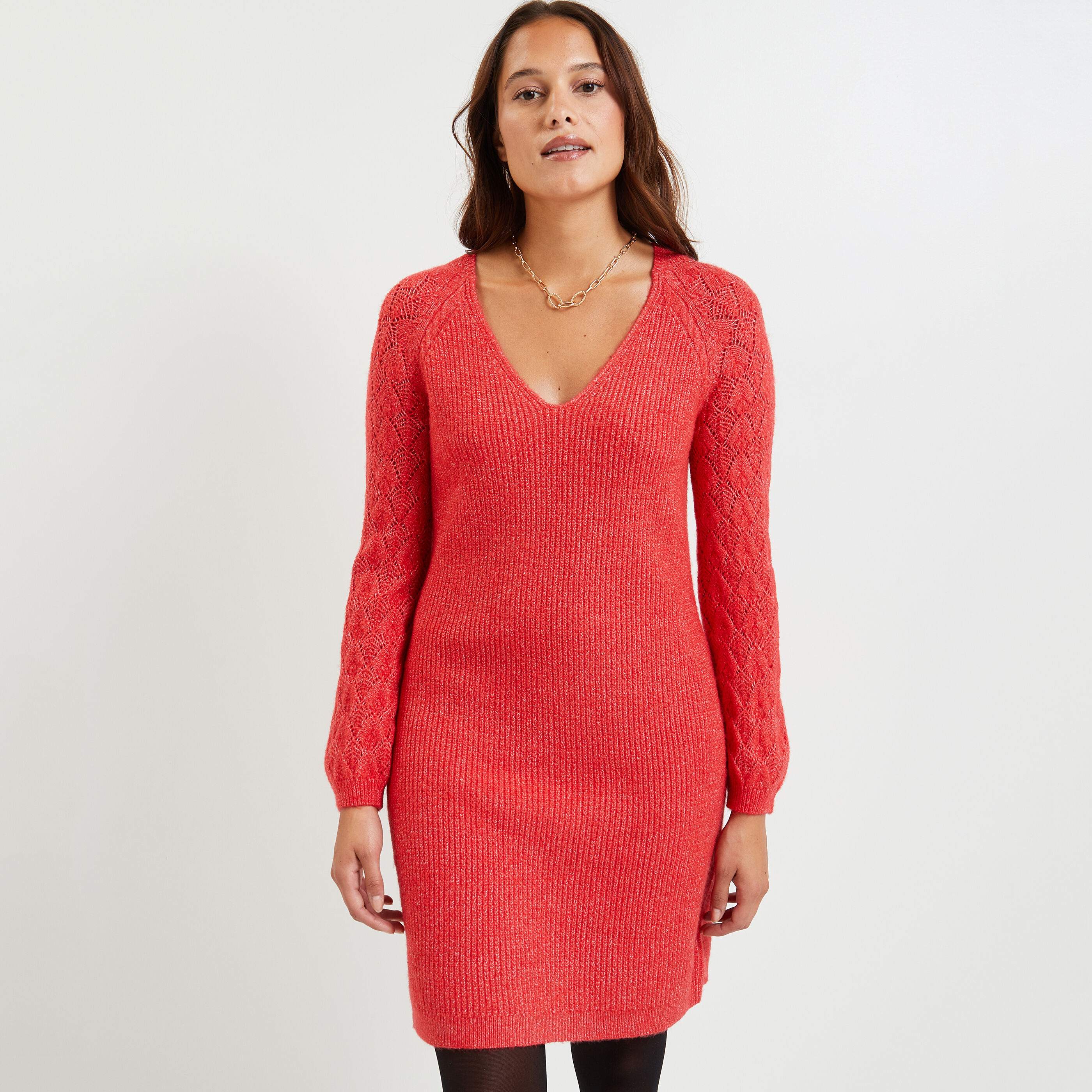 Robe pull rouge sale femme