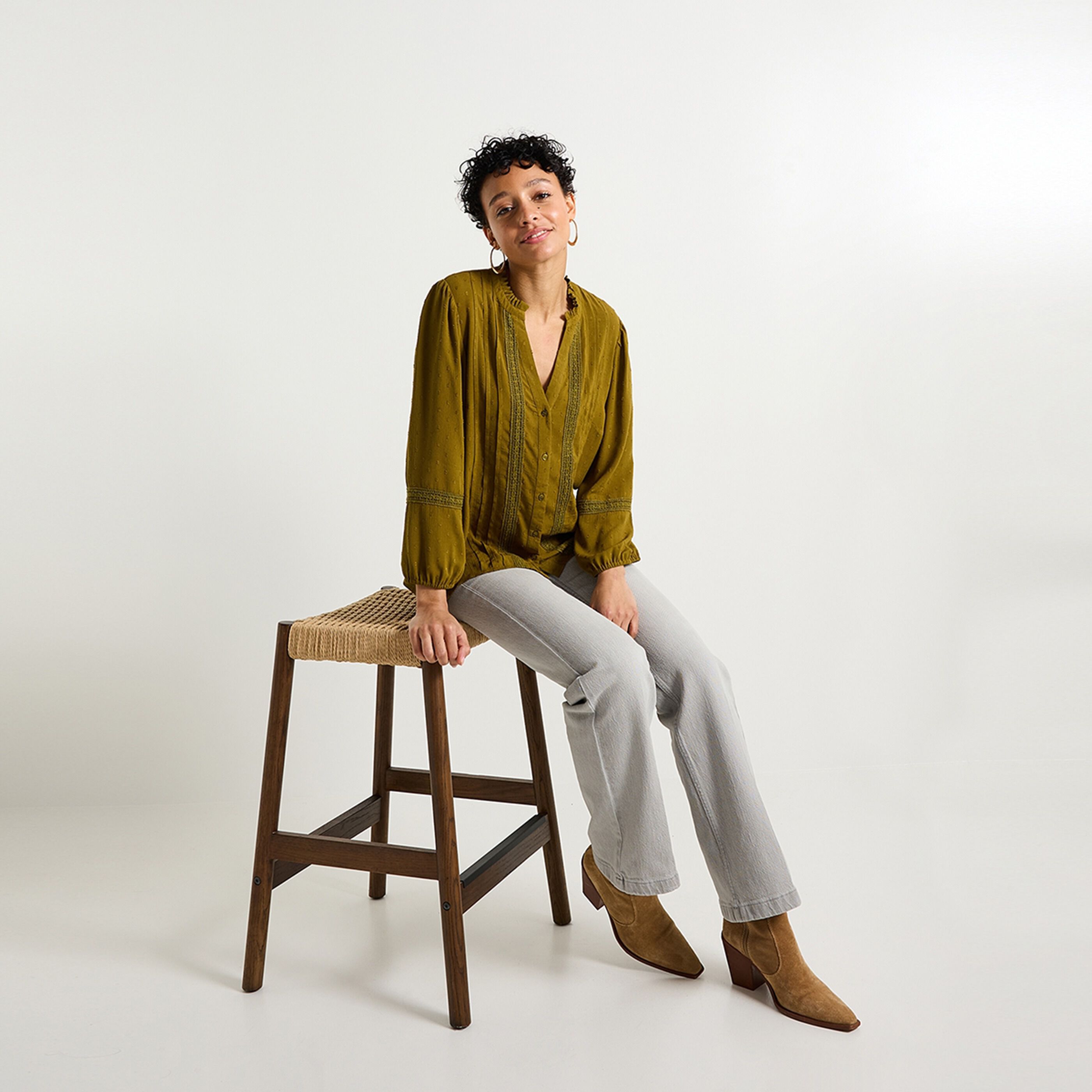 Chemisier plumetis femme