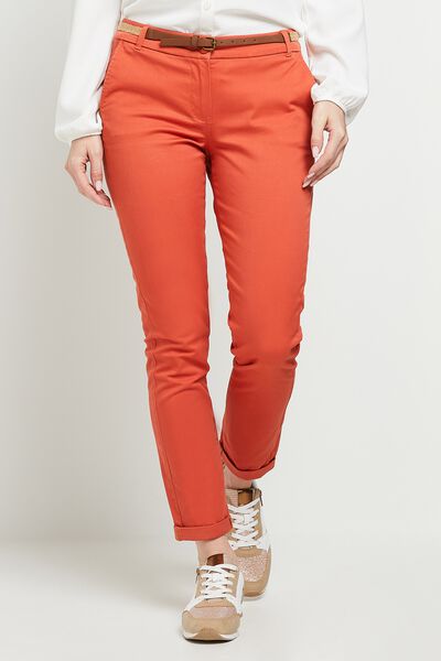 Pantalon chino avec ceinture femme