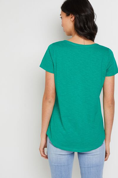 T-shirt manches courtes V femme