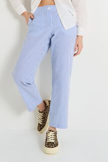 Pantalon rayé en seersucker femme