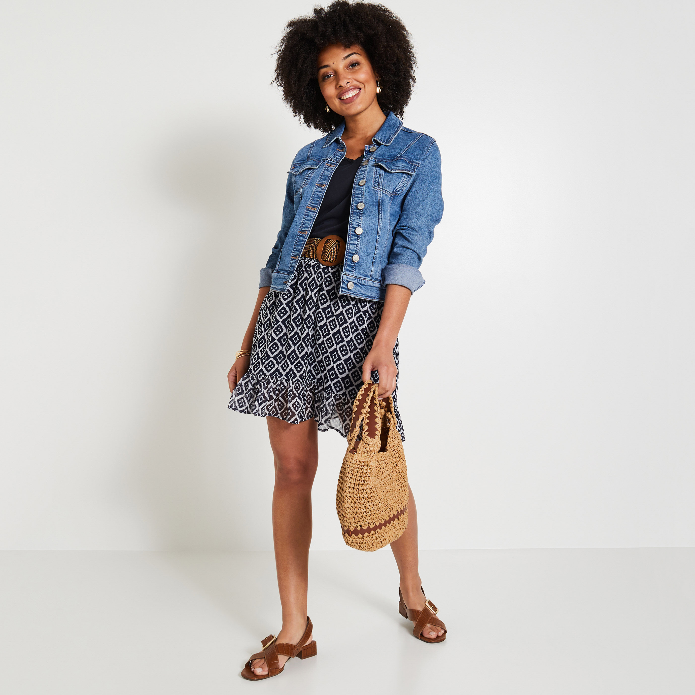 Jupe volant&eacute;e femme