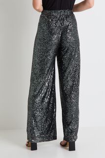 Pantalon large à sequins femme