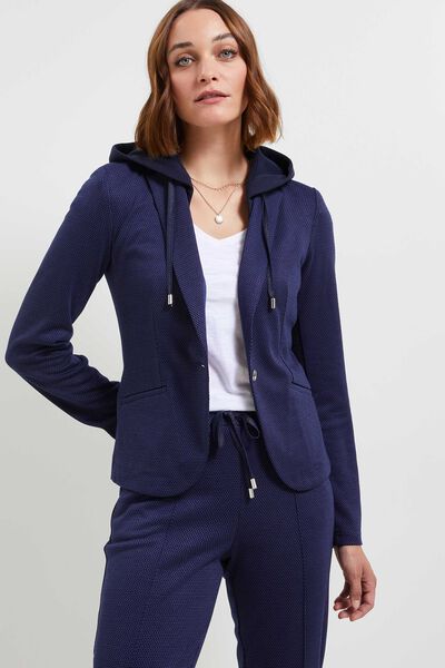 Veste en maille à capuche femme