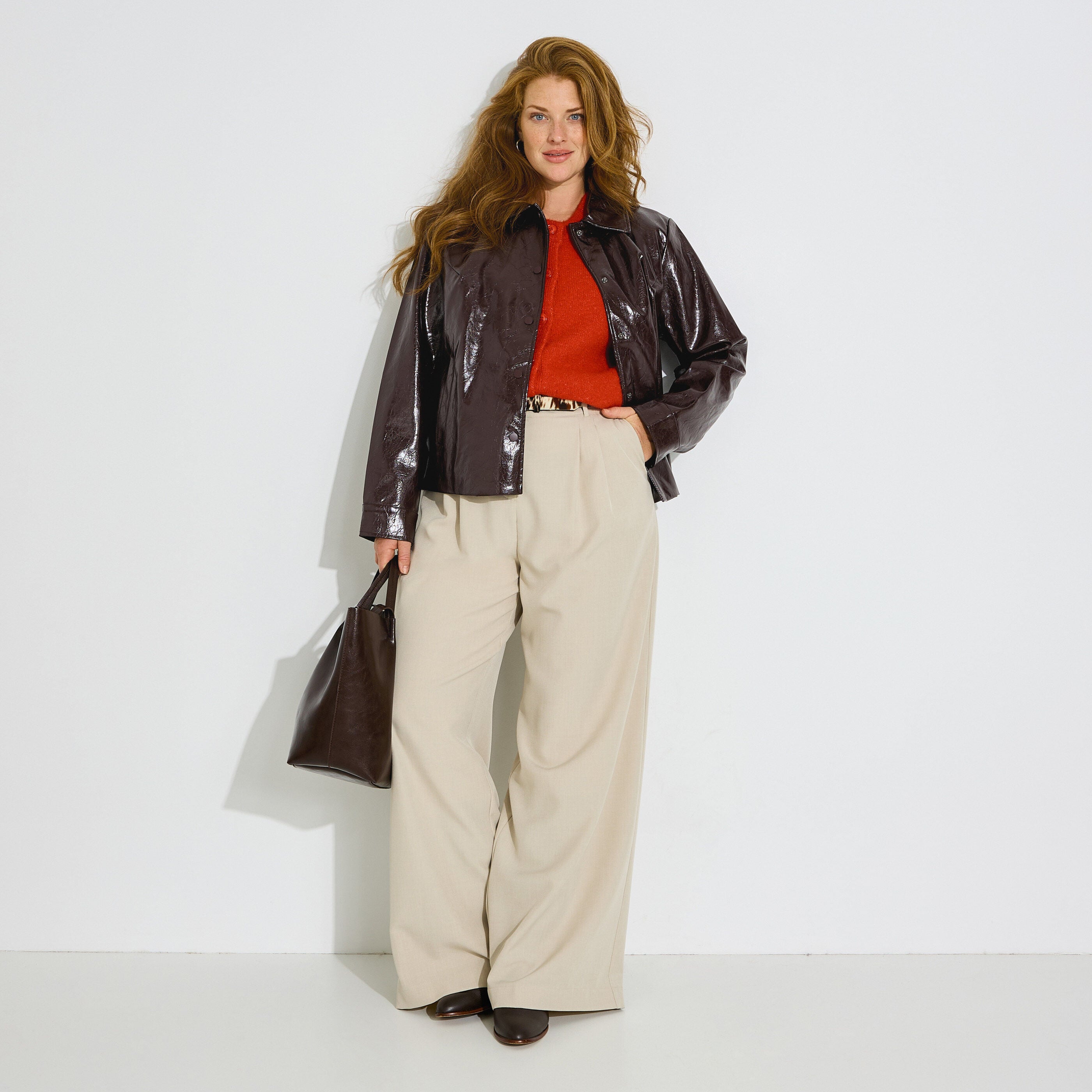 Blouson effet verni femme