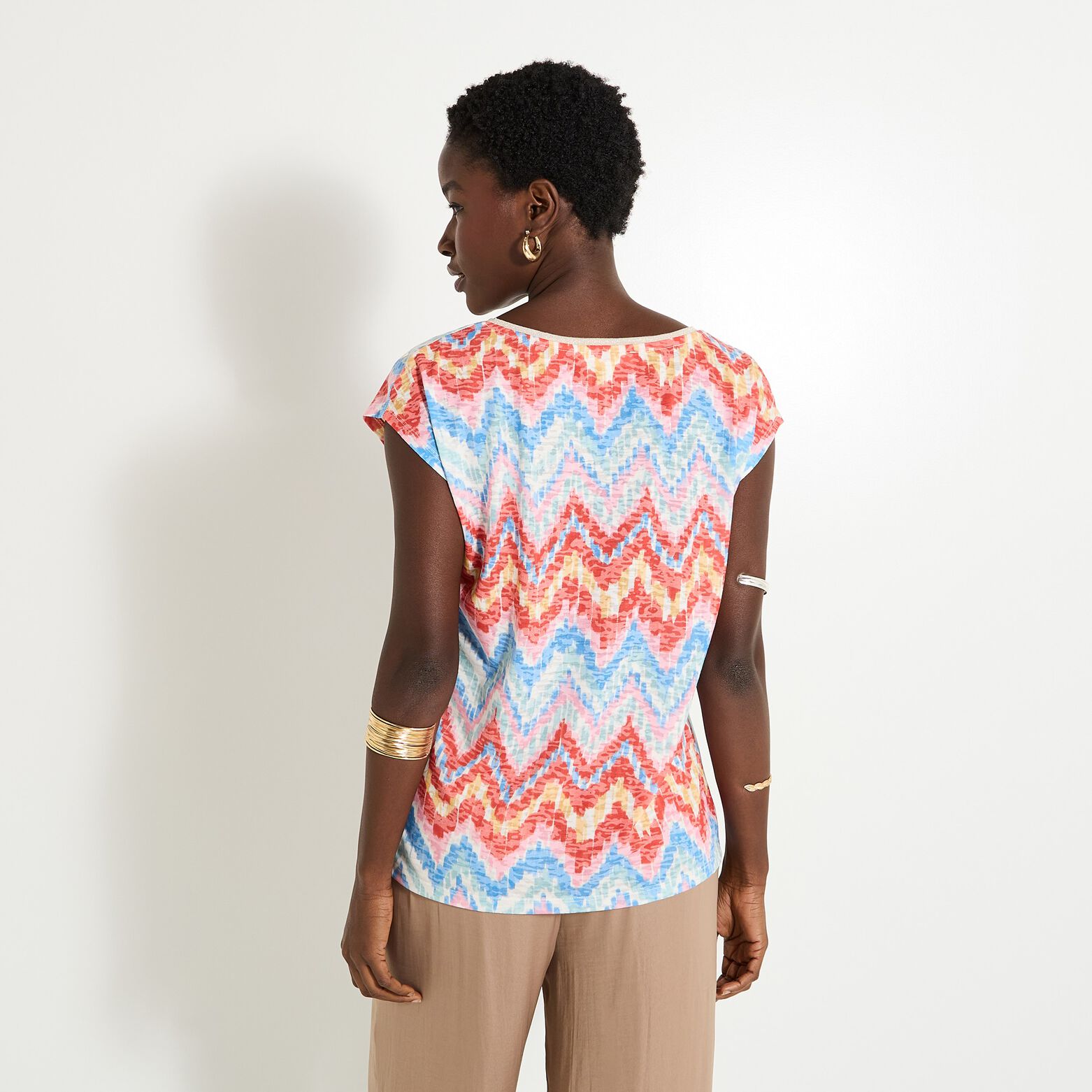 T-shirt imprimé ikat femme