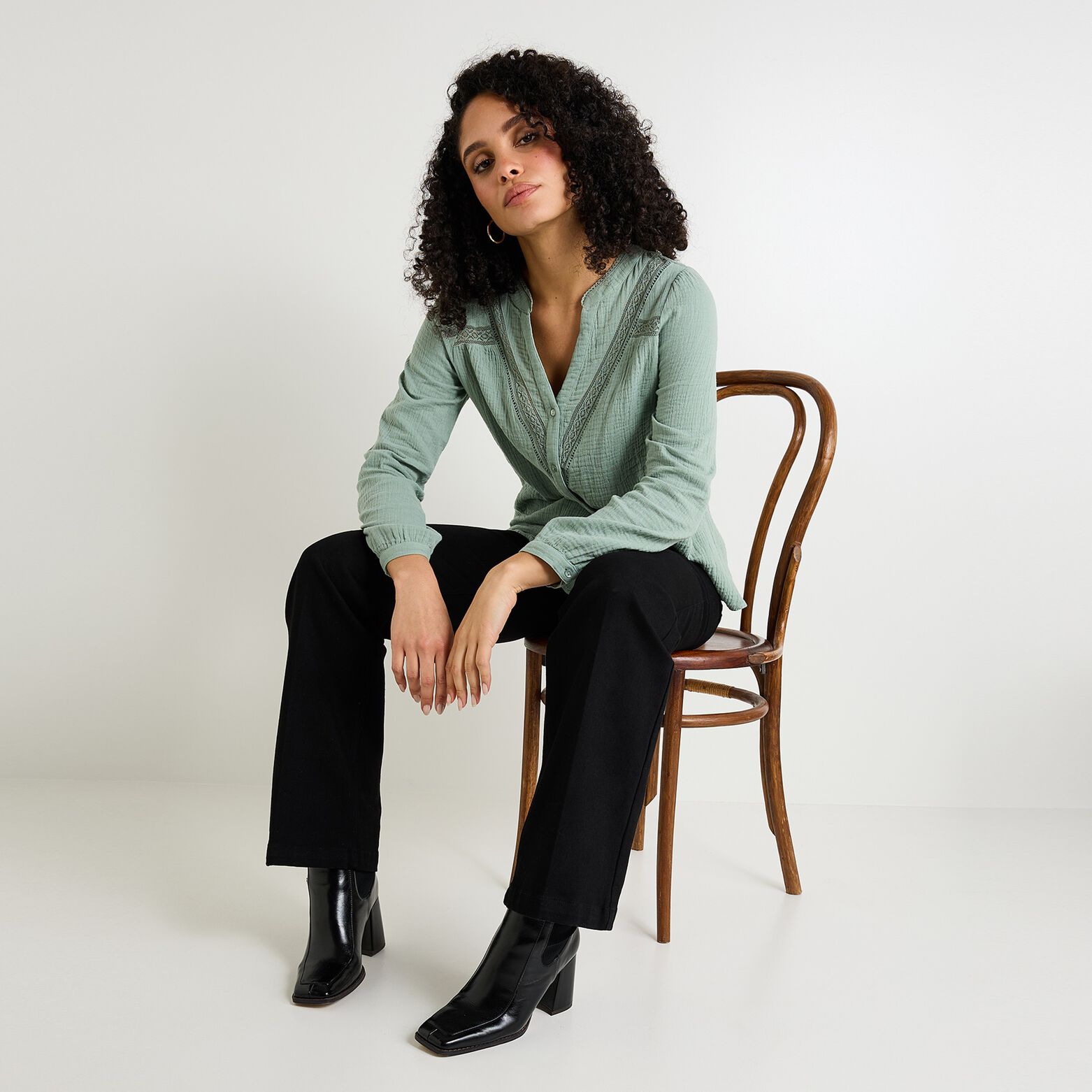 Chemise en gaze de coton femme