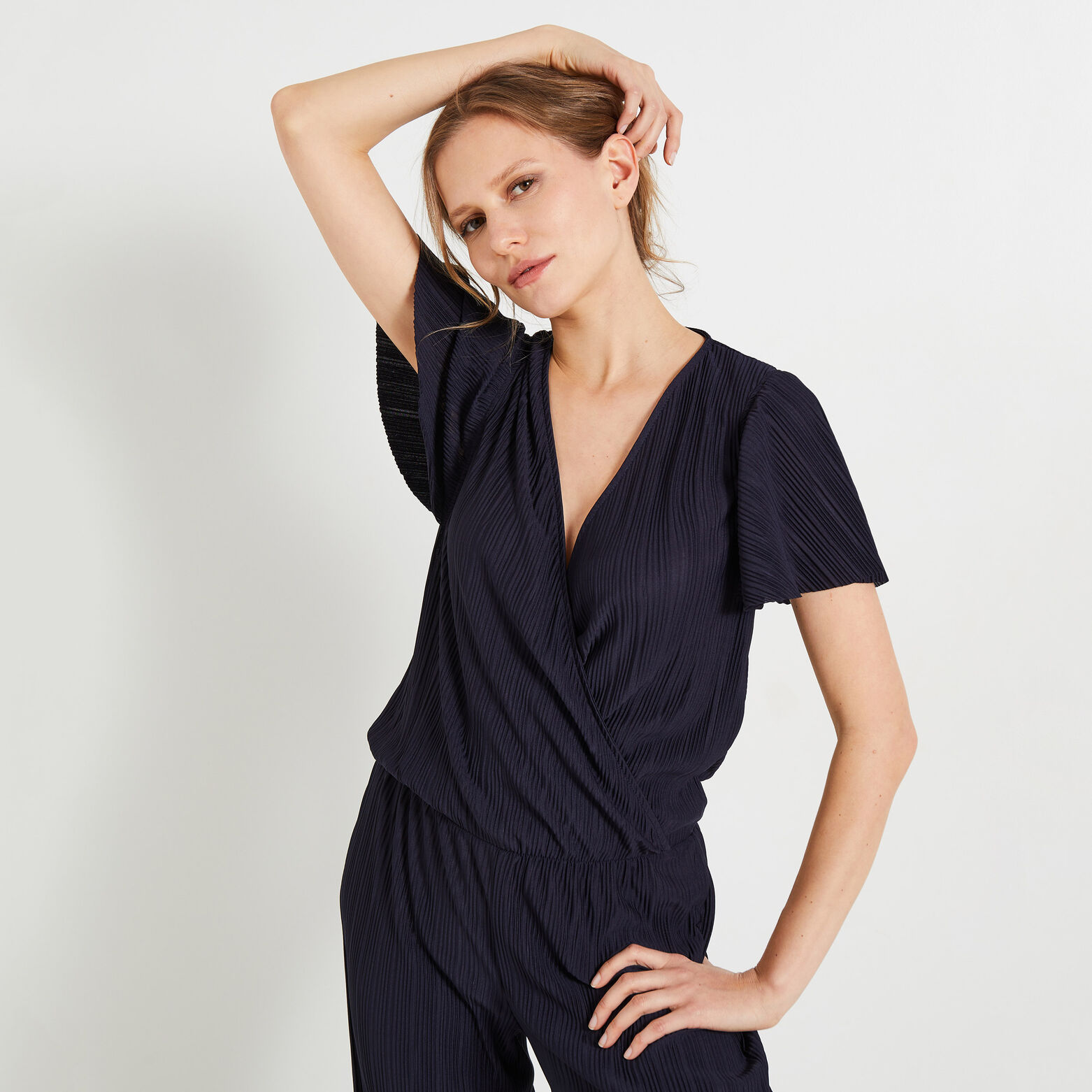 Combinaison maille froissée femme