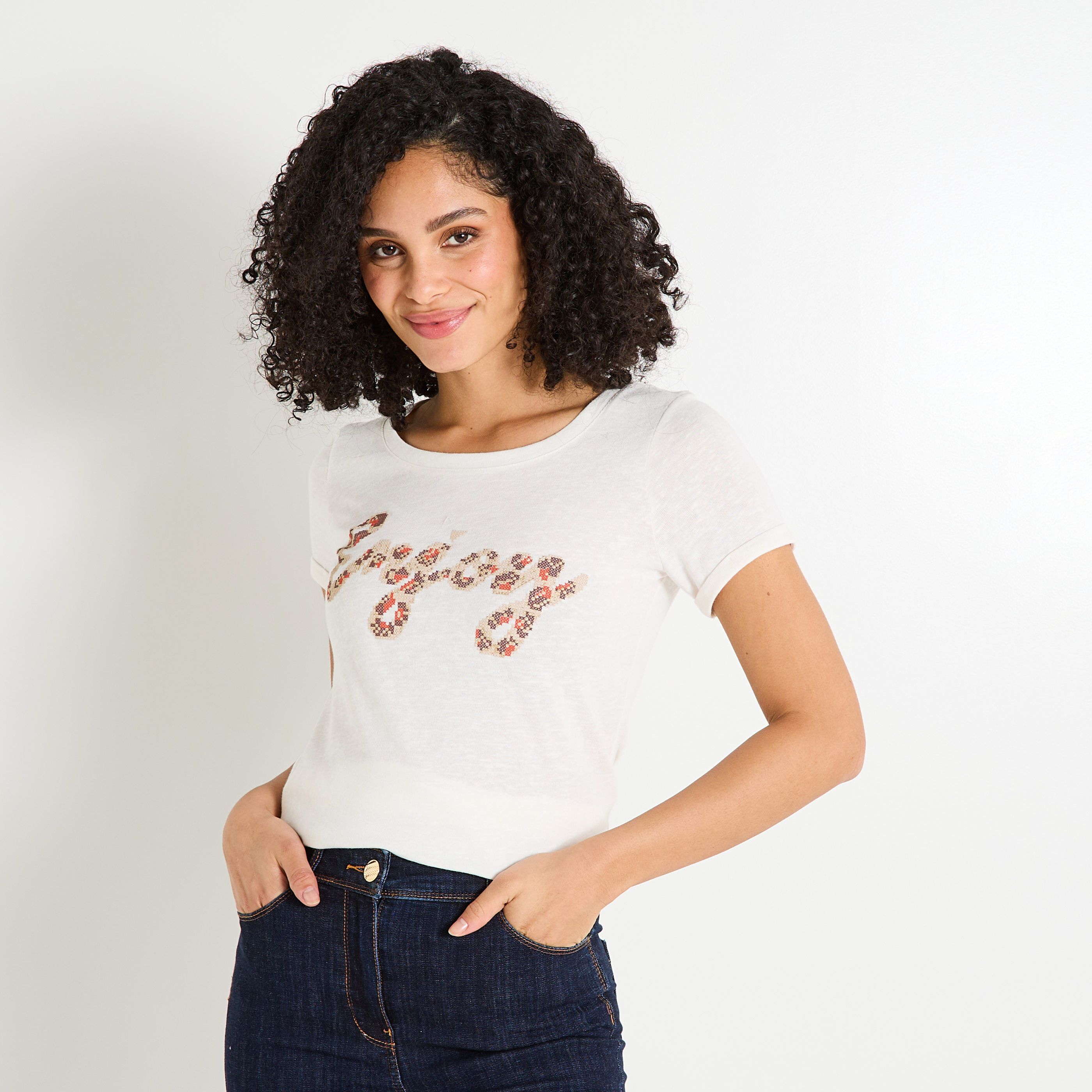 T-shirt col rond femme