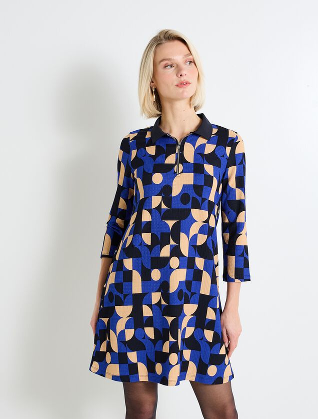 Robe imprimé géométrique en maille