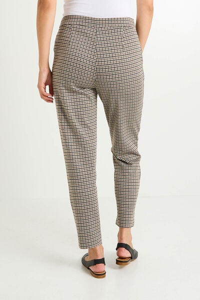 Pantalon en maille à carreaux femme