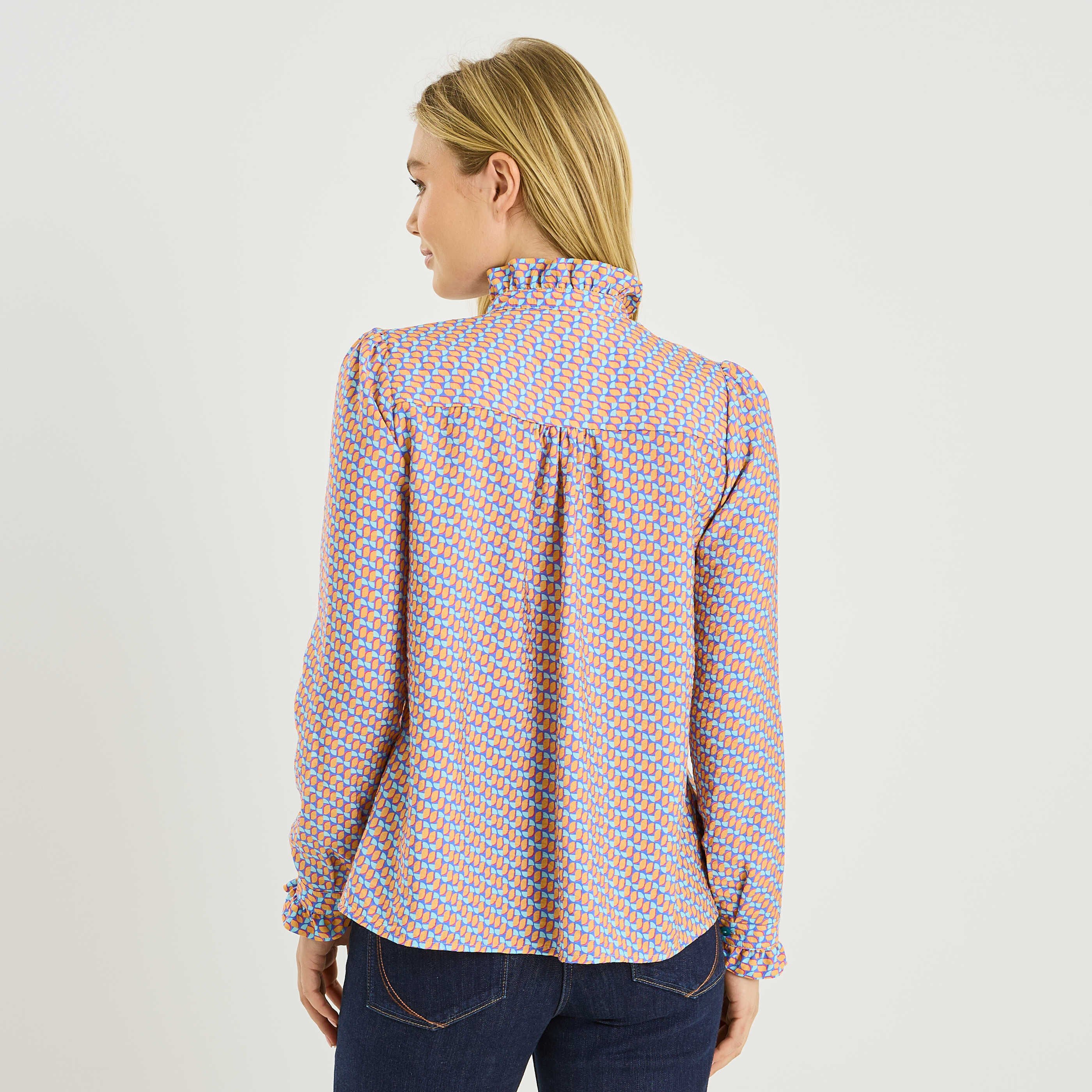 Chemise imprim&eacute; g&eacute;om&eacute;trique femme