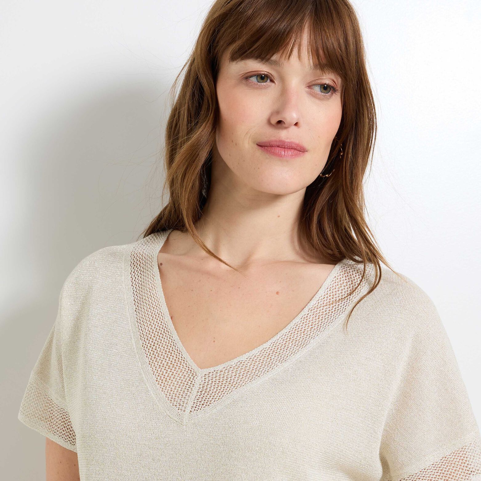 Pull manches courtes femme